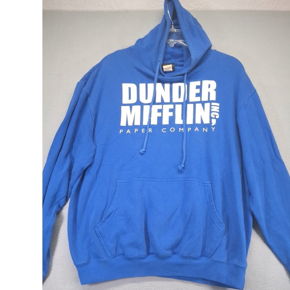 The Office Men's Blue Hoodie‎ Sweatshirt S Dunder Mifflin, Inc Paper Company